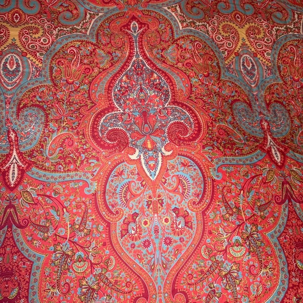 Ralph Lauren Paisley Comforter Queen Red Oxblood Teal Bahrain Luxury Bedding USA